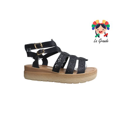704 LADY MARY Negro Azteca Sandalia para Dama