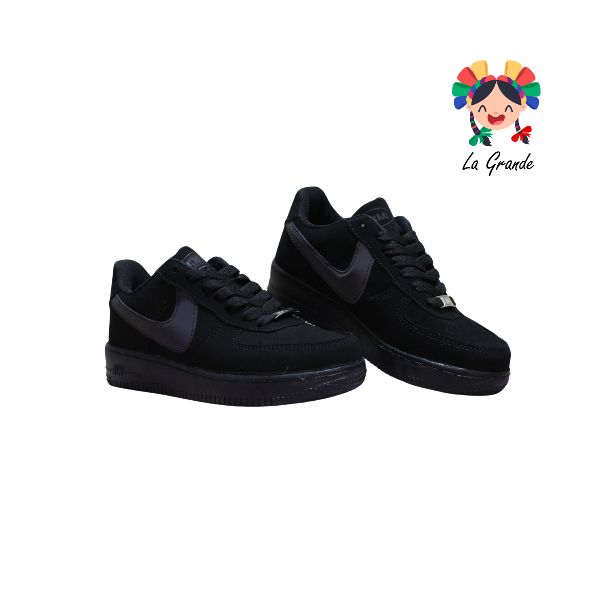 002 LERMI Negro Tornasol Nobuck Tenis Casual Para Dama y Joven