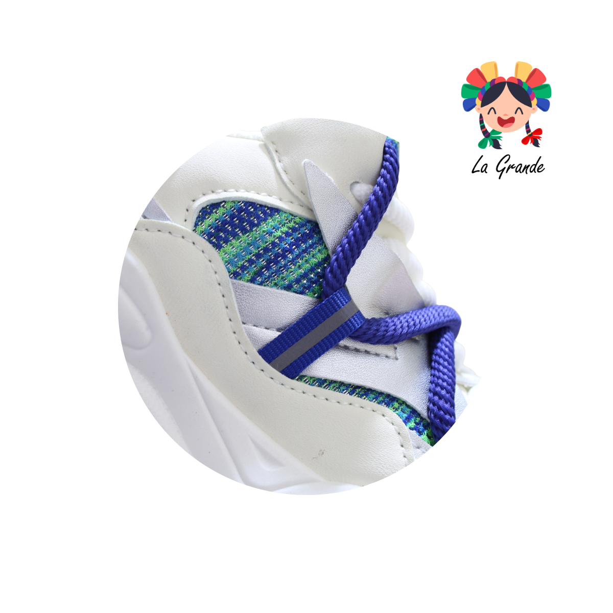 G04-2B FOSUM Beige Azul Textil Tenis Casual para Dama