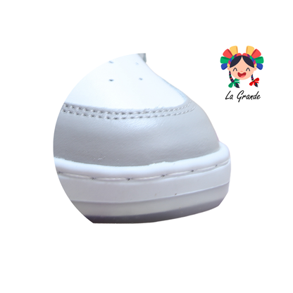 7570 DOGI Bco Gris Piel Tenis Escolar para Dama y Joven
