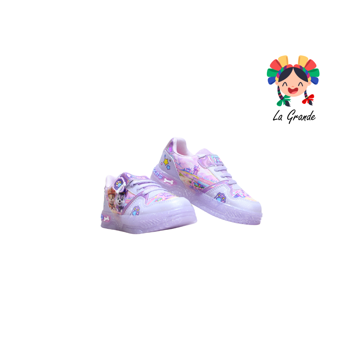 700 Perro ON KIDS Lila Multicolor Sint Tenis con Luces Led para Niña