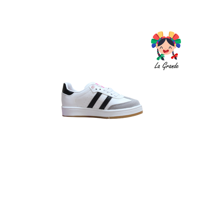 16000 FIRST Bco Gris Ngo Flores  Sint Tenis Casual para Niña
