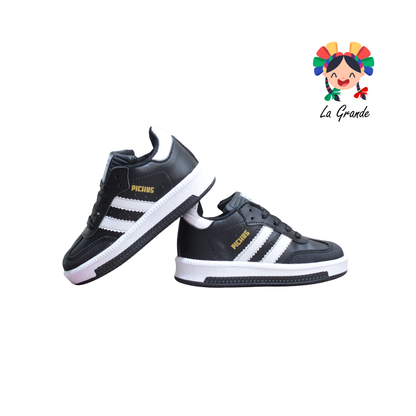 880 PICHUS Negro Blanco Tenis Casual para Niña y Niño