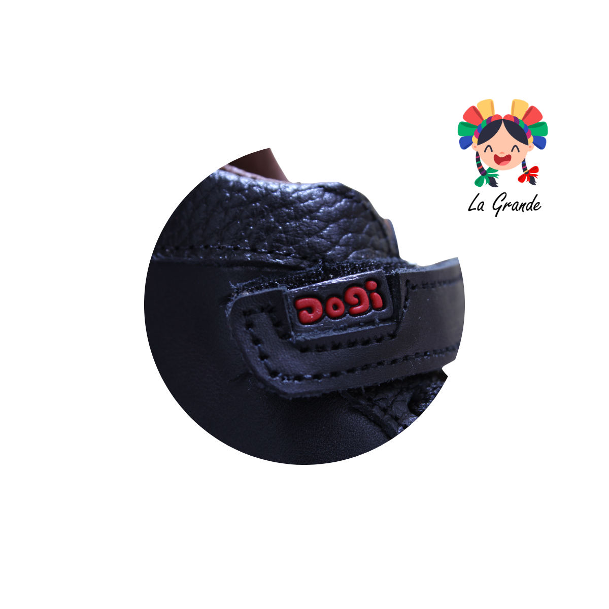 3444 DOGI Negro Piel Zapato Casual para Bebé