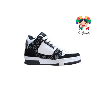 160 WALKQUIR Blanco Negro Tenis Casual para Dama, Joven y Caballero