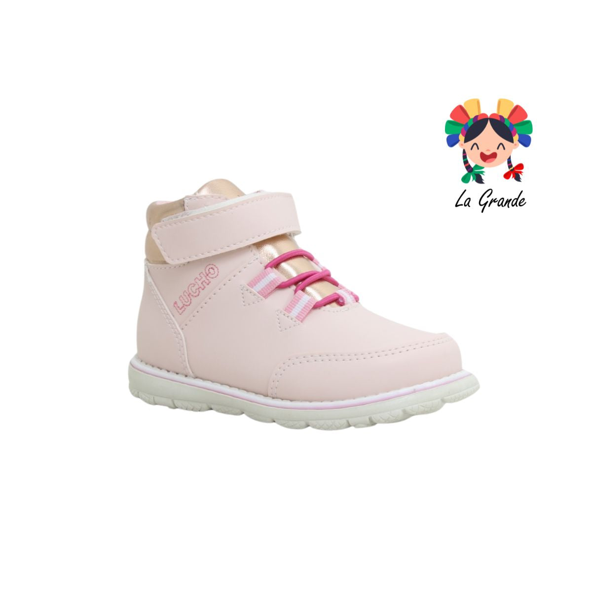 1633 LUCHO Rosa Peonia Sint Tenis Casual para Niña