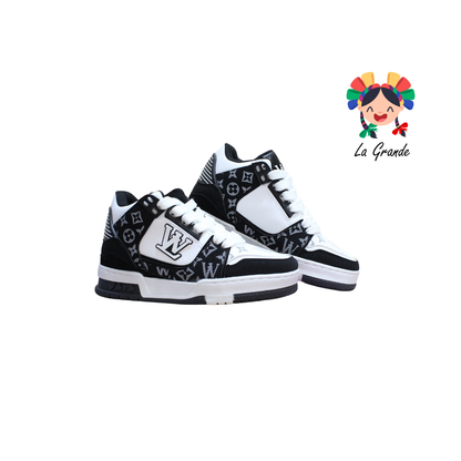 160 WALKQUIR Blanco Negro Tenis Casual para Dama, Joven y Caballero