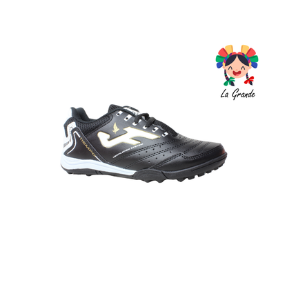 930 FRAKOS Negro Blanco Sintético Tenis de Fútbol Rápido para Joven