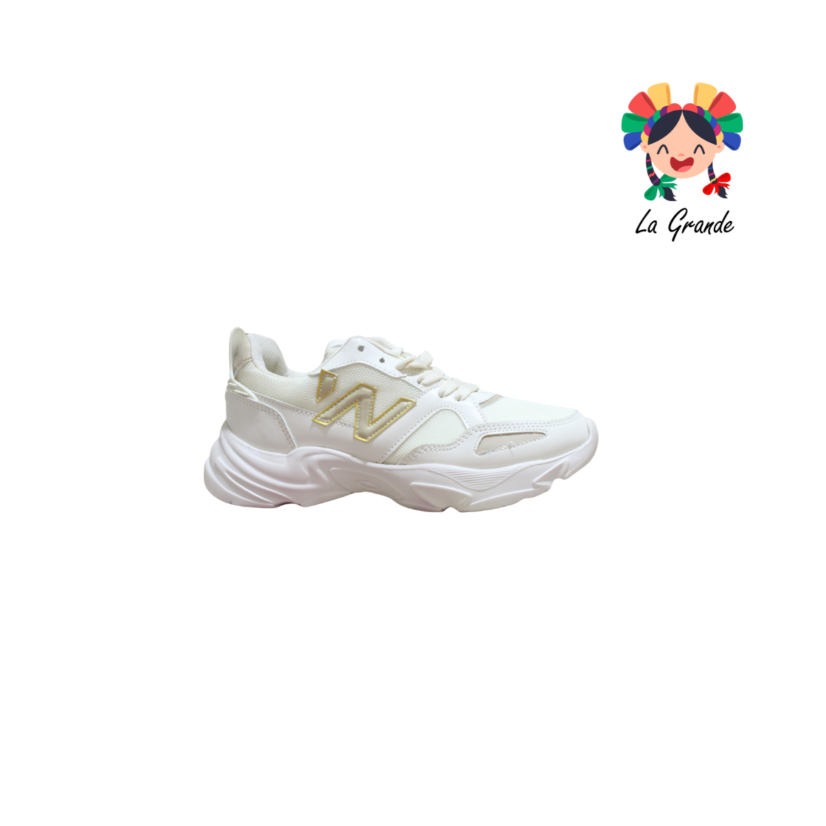 J02 NEW LINE Beige Total Tenis Deportivo para Dama