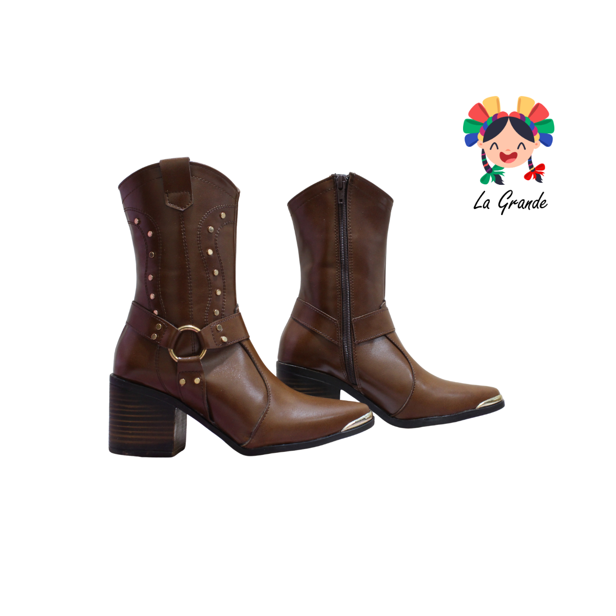 1011 IVANNEP Tan Bota Vaquera para Dama