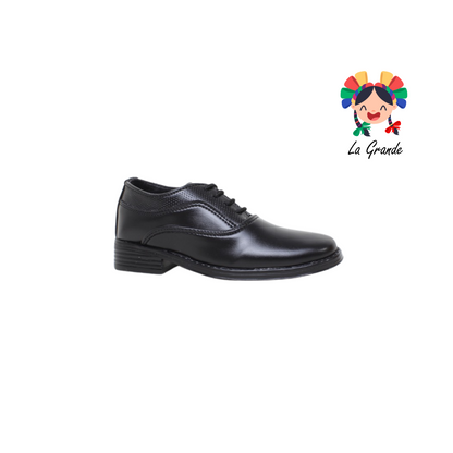 166-C ADRIANO GIANETTI Negro Sint Zapato Escolar para Niño, Joven y Caballero