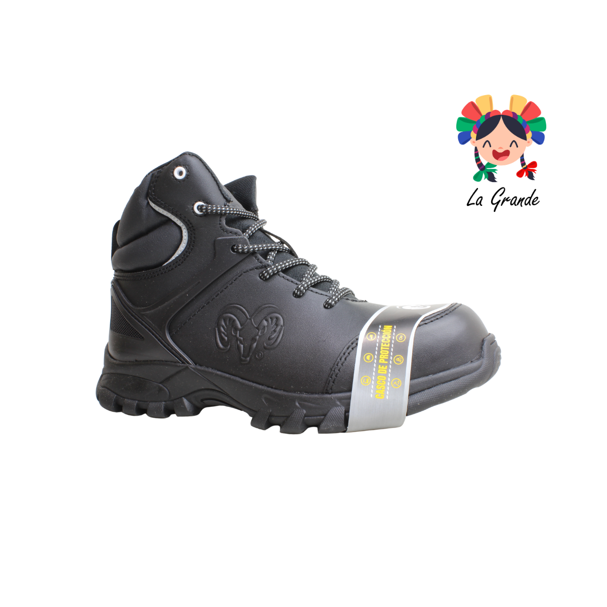 9602 RAM Negro Blanco Bota Industrial con Casco para Caballero