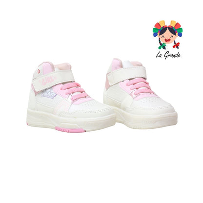 167 LUX-10 Beige Rosa Tenis Casual para Niña