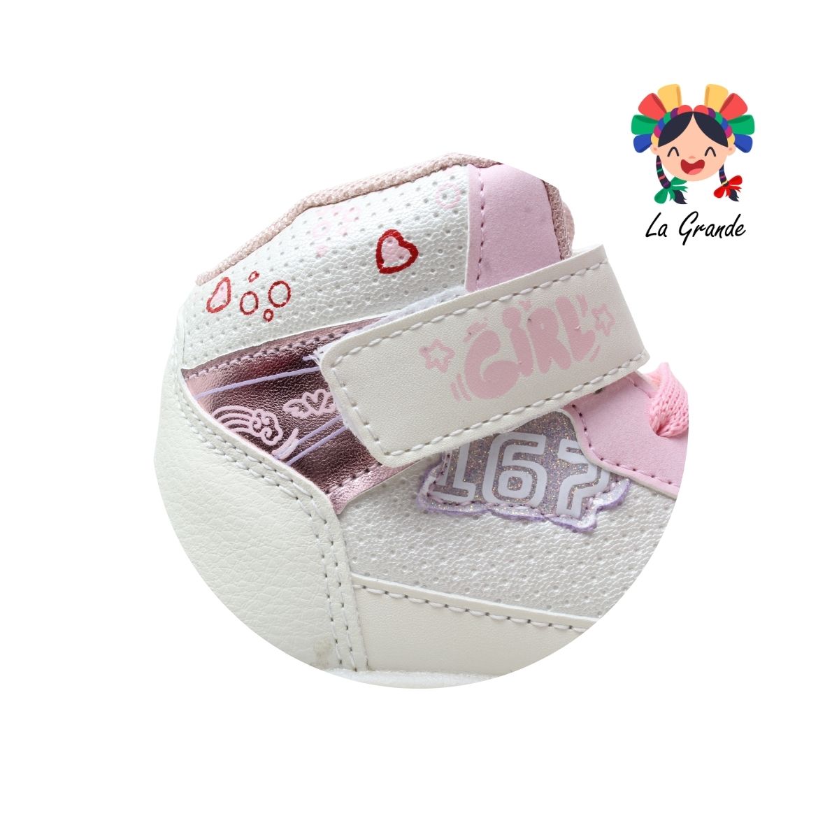 167 LUX-10 Beige Rosa Tenis Casual para Niña