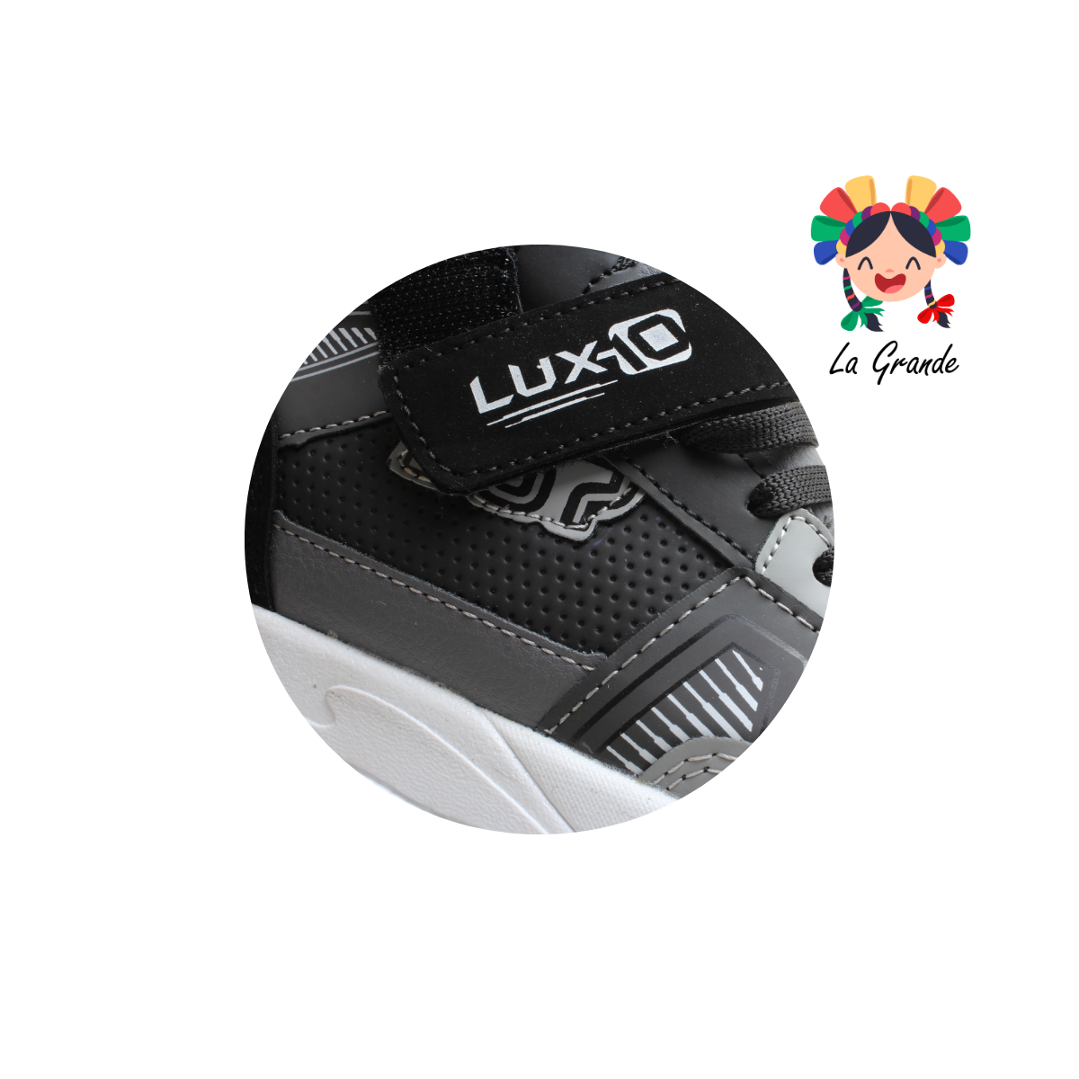 167 LUX-10 Negro Oxford Tenis Casual para Niña y Niño