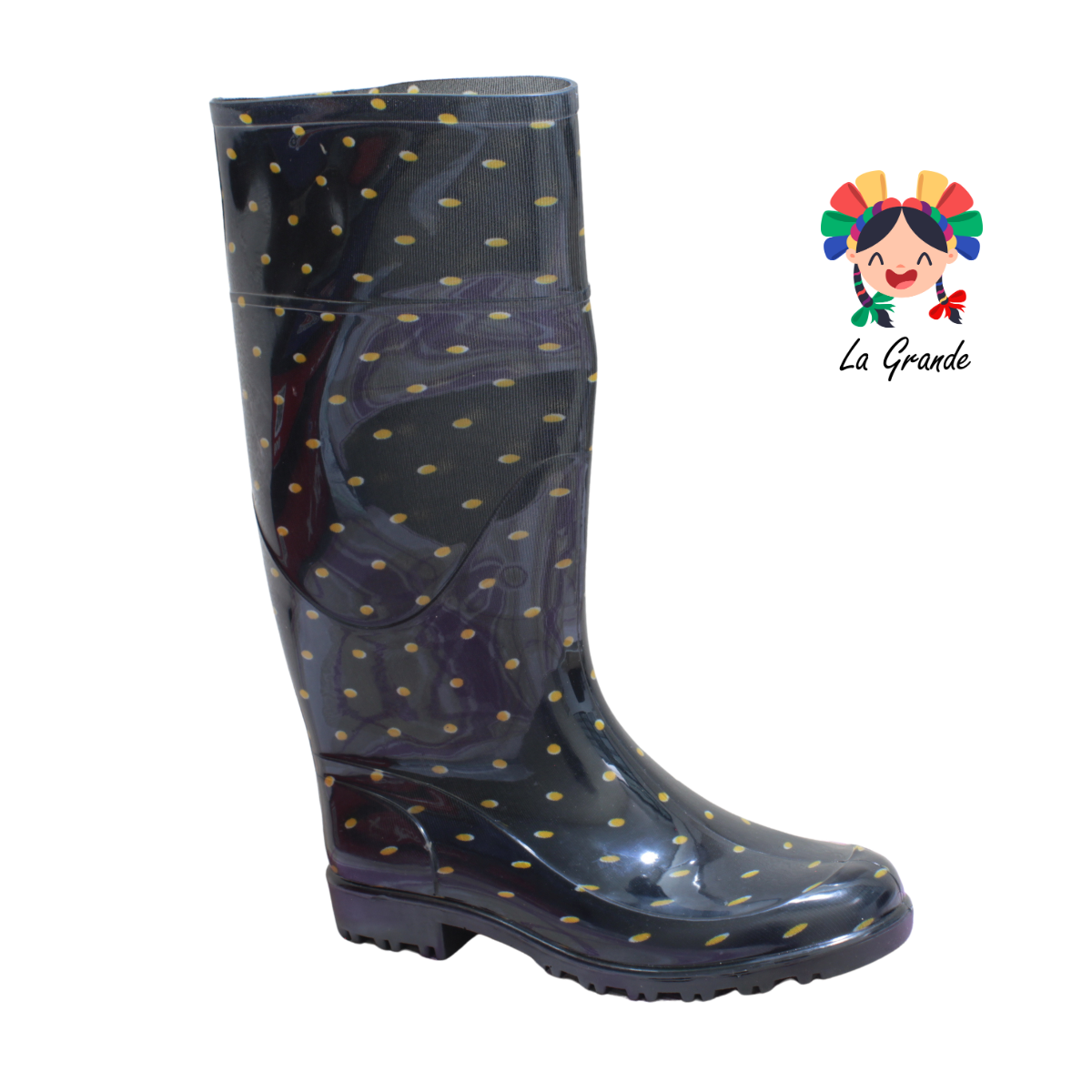 4053 TOP MODA Negro Girasol Bota de Hule para Dama