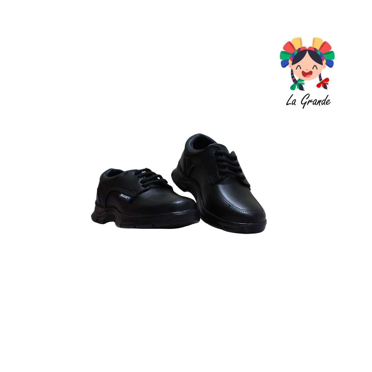 9007 BUGATY SHOES Negro Sint Zapato Escolar para Niño y Joven