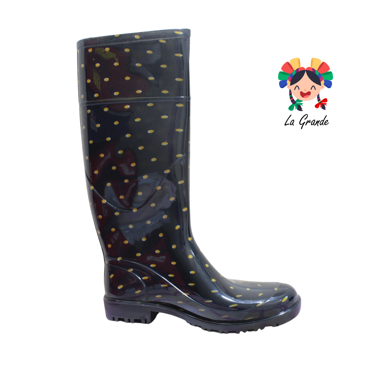 4053 TOP MODA Negro Girasol Bota de Hule para Dama