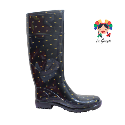 4053 TOP MODA Negro Girasol Bota de Hule para Dama