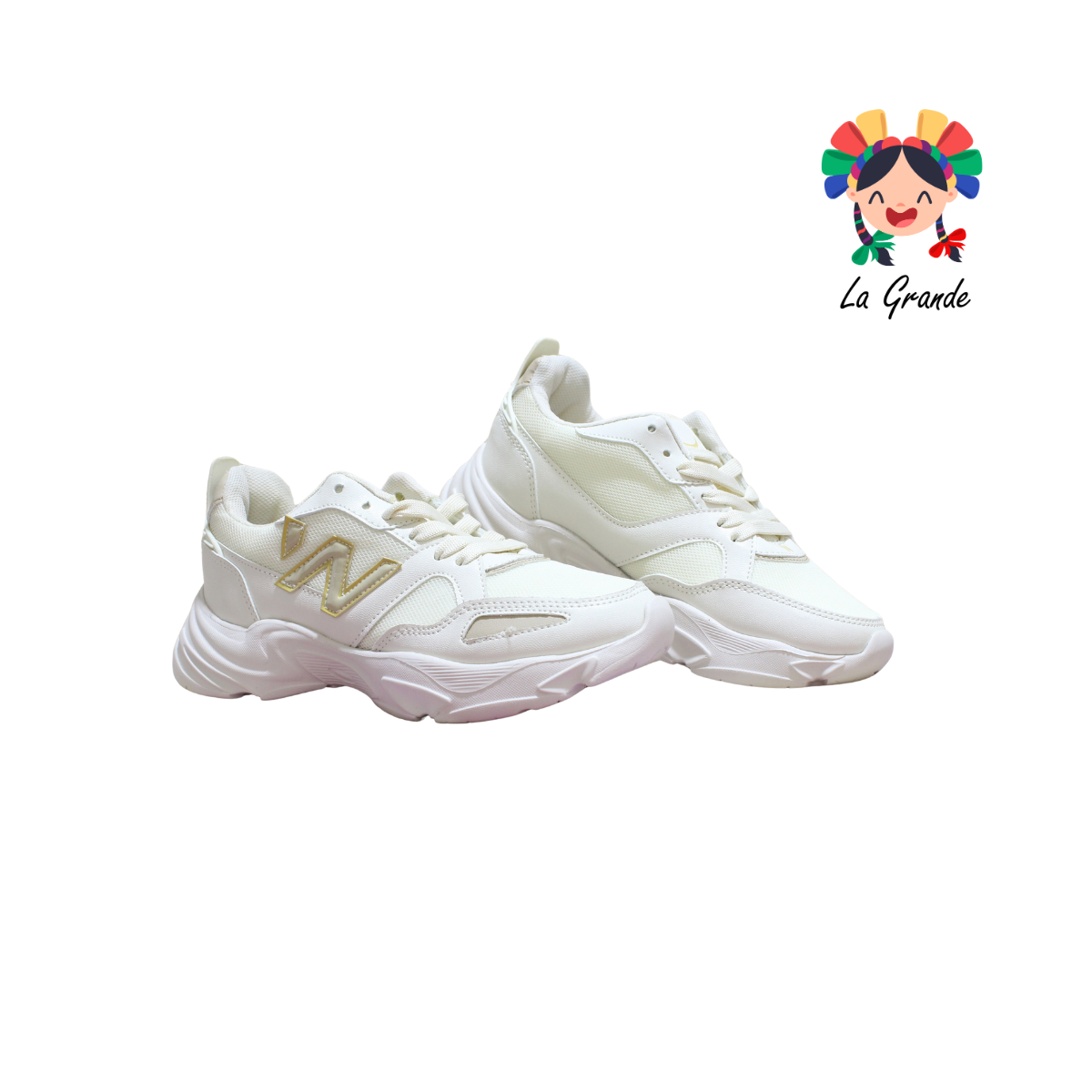J02 NEW LINE Beige Total Tenis Deportivo para Dama