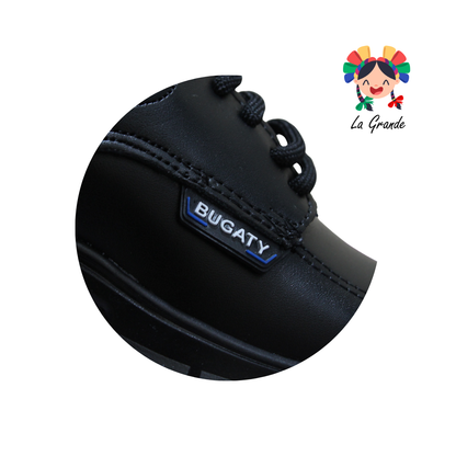 9007 BUGATY SHOES Negro Sint Zapato Escolar para Niño y Joven