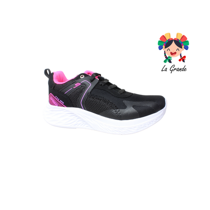 970 SPEIS10 Negro Fiusha Tenis Deportivo para Dama