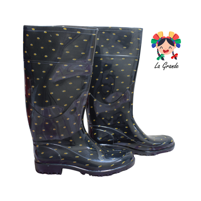 4053 TOP MODA Negro Girasol Bota de Hule para Dama