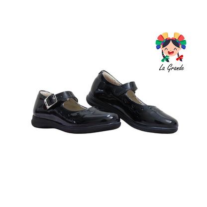 903 DOGI Negro Charol Zapato Escolar para Niña