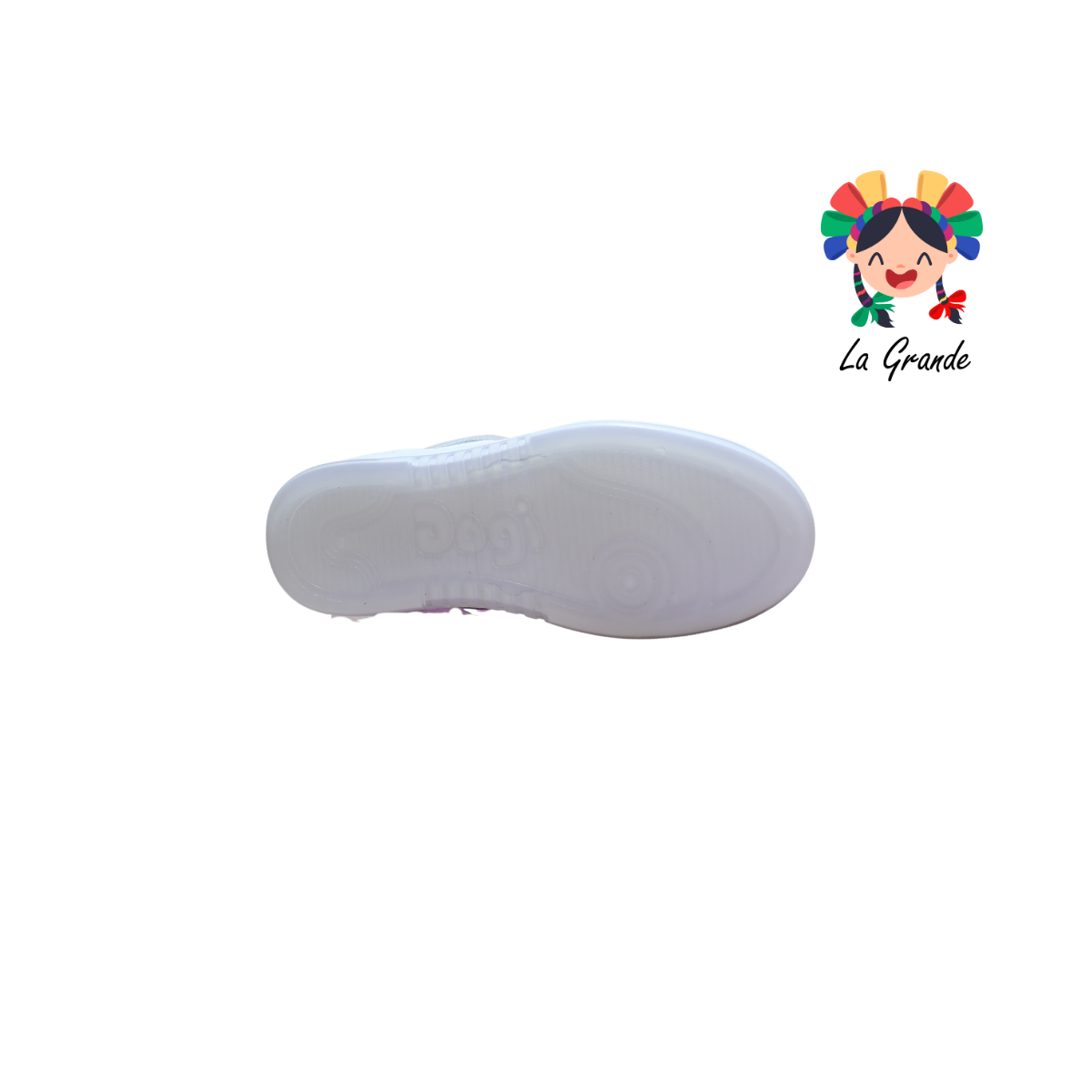 7570 DOGI Bco Gris Piel Tenis Escolar para Dama y Joven