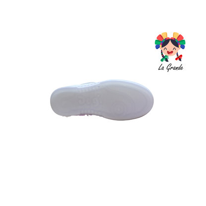 7570 DOGI Bco Gris Piel Tenis Escolar para Dama y Joven