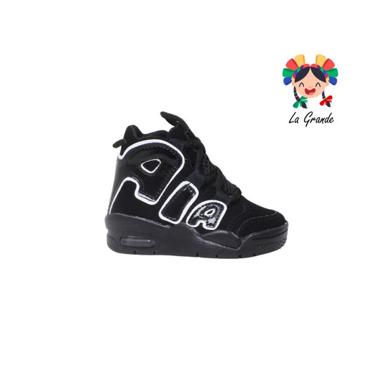 17000 PAOLA RAMIREZ Negro Blanco Sint Tenis para Niña y Niño