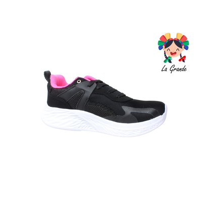 970 SPEIS10 Negro Fiusha Tenis Deportivo para Dama