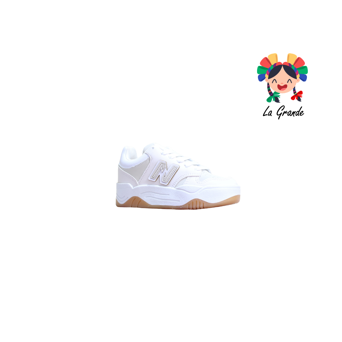 172 HEBOX Hueso Blanco Tenis Casual para Niña