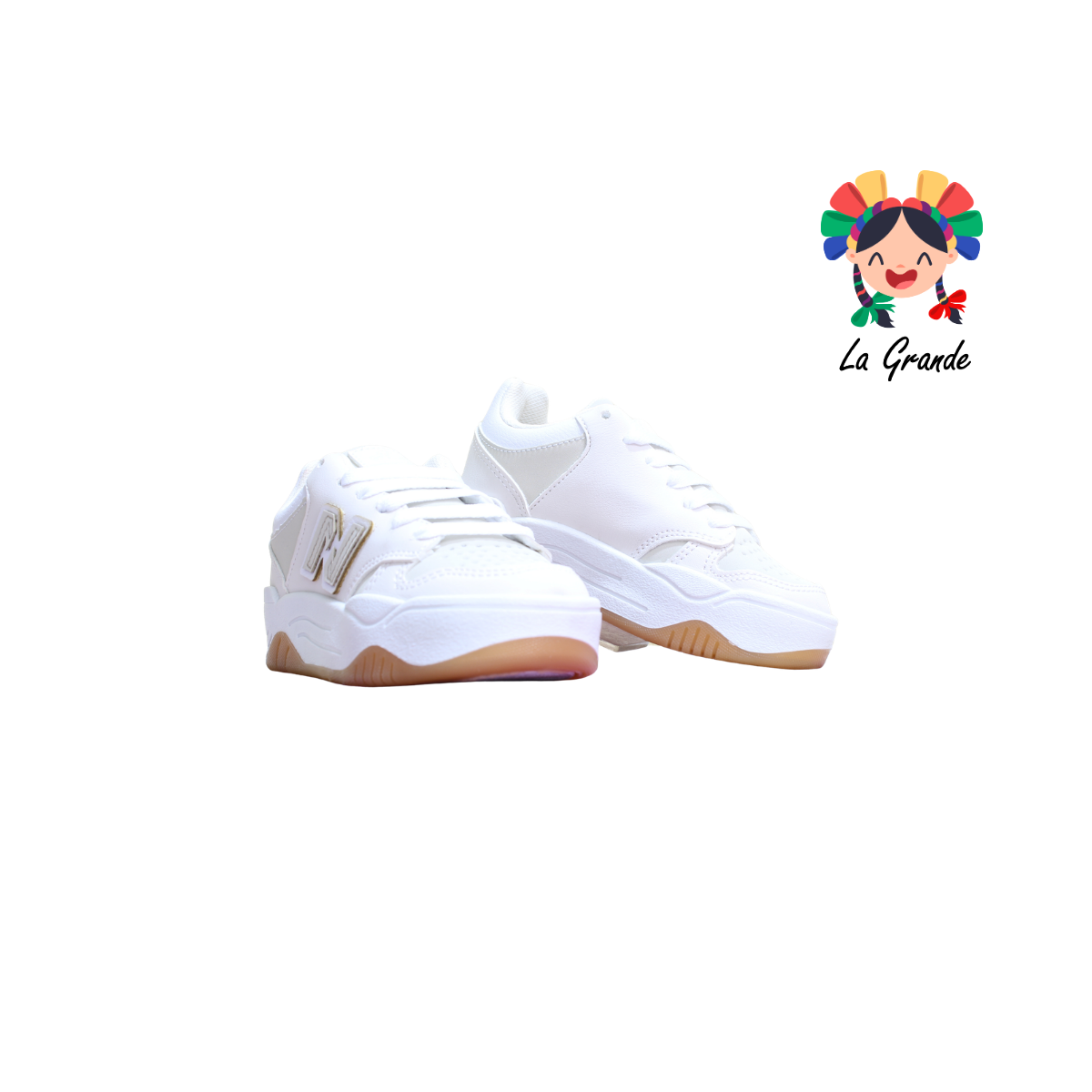 172 HEBOX Hueso Blanco Tenis Casual para Niña