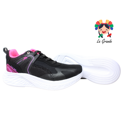 970 SPEIS10 Negro Fiusha Tenis Deportivo para Dama