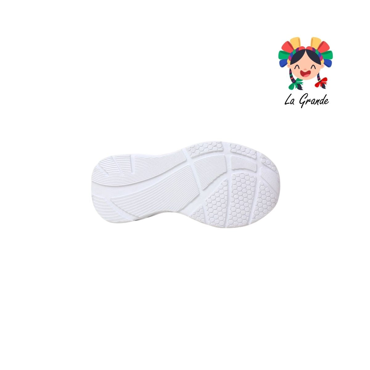 1737 KINGS-LU Blanco Rosa Sintético Tenis Casual con Luz Led para Niña