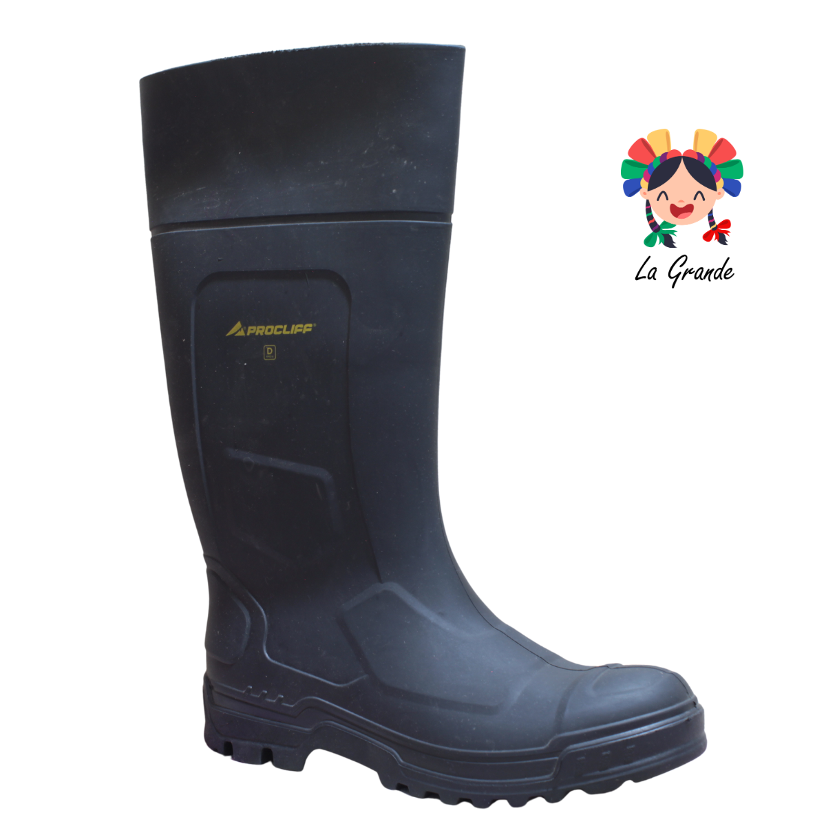 0017 CLIFF Negro Bota de Hule para Dama, Joven y Caballero