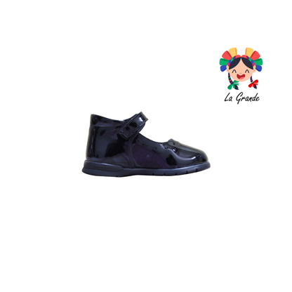 2302 DOGI Negro Charol Zapato Casual para Bebe y Niña