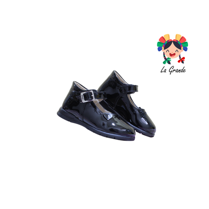2302 DOGI Negro Charol Zapato Casual para Bebe y Niña
