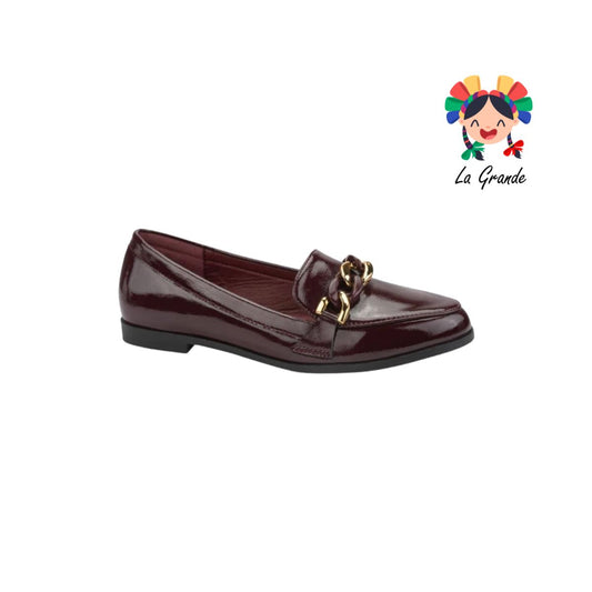 305A PINK Vino Charol Sint Mocasín con Cadena para Dama y Joven
