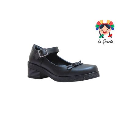 102 DULCE CEREZA Negro Sintético Zapato Escolar para Niña y Dama