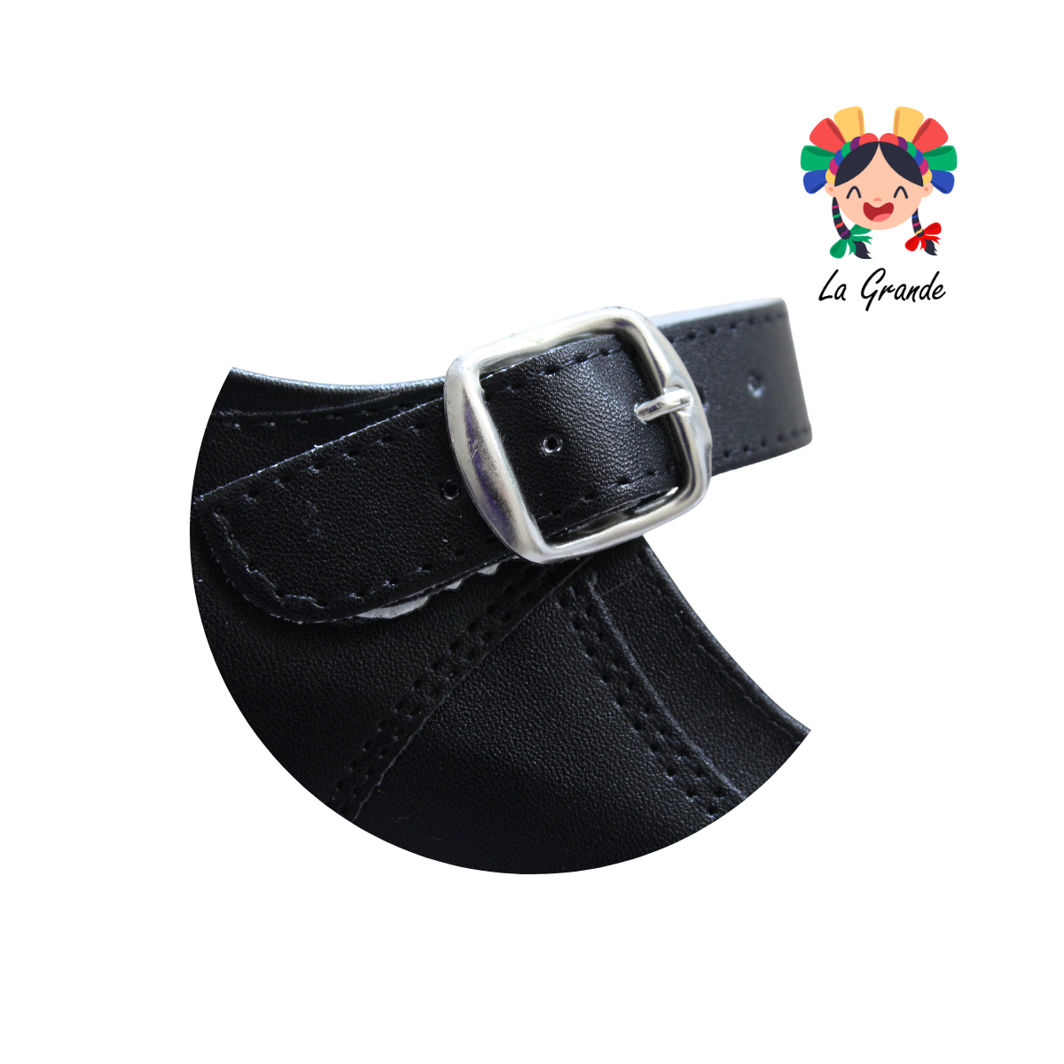 1803M LADY FLORES Negro Sintético Zapato Escolar para Dama
