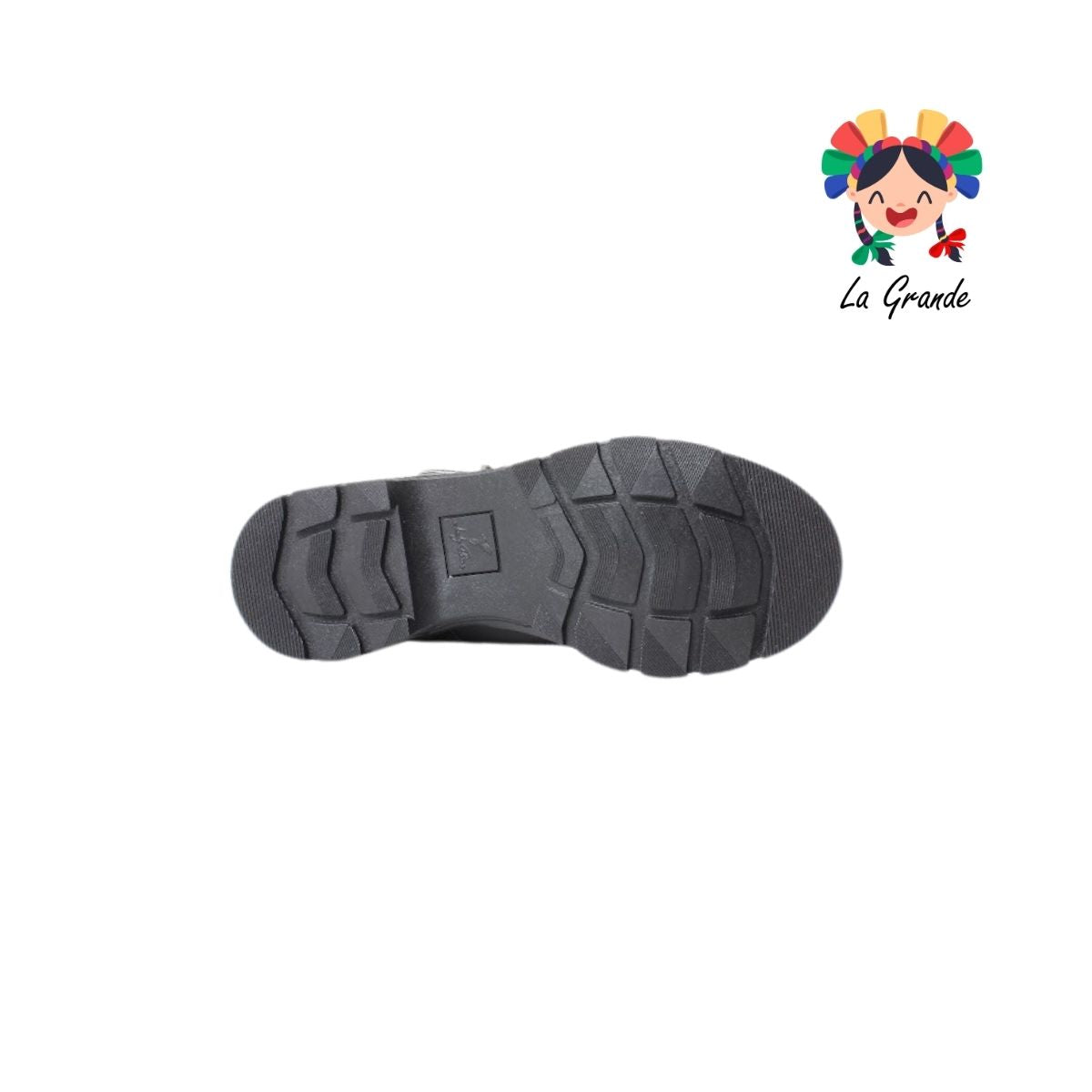 1803 LADY FLORES Negro Sintético Zapato Escolar para Niña y Dama