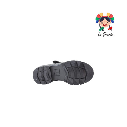 1808 LADY FLORES Negro Charol Zapato Escolar para Niña