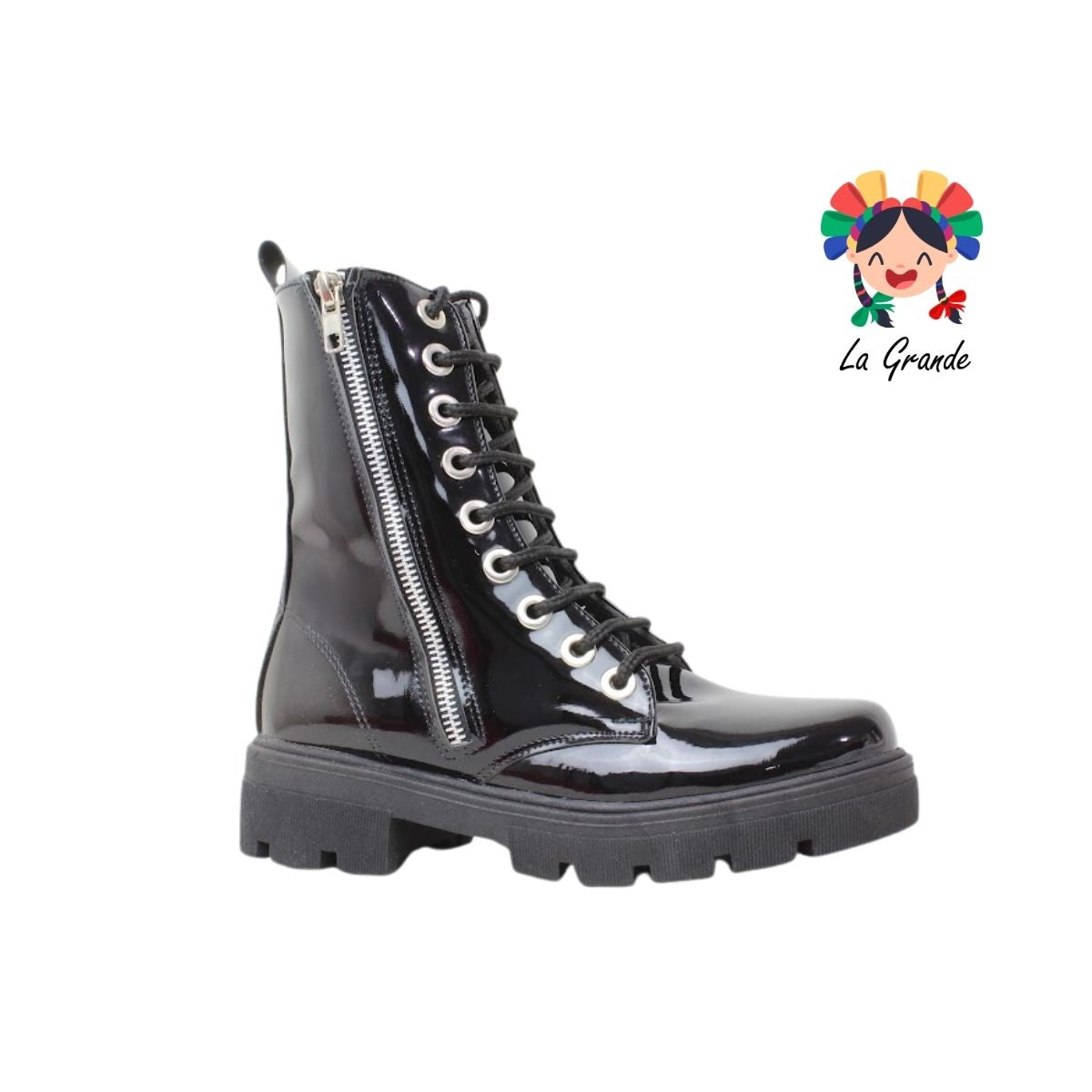 180 LADY MARY Negro Charol Bota para Dama