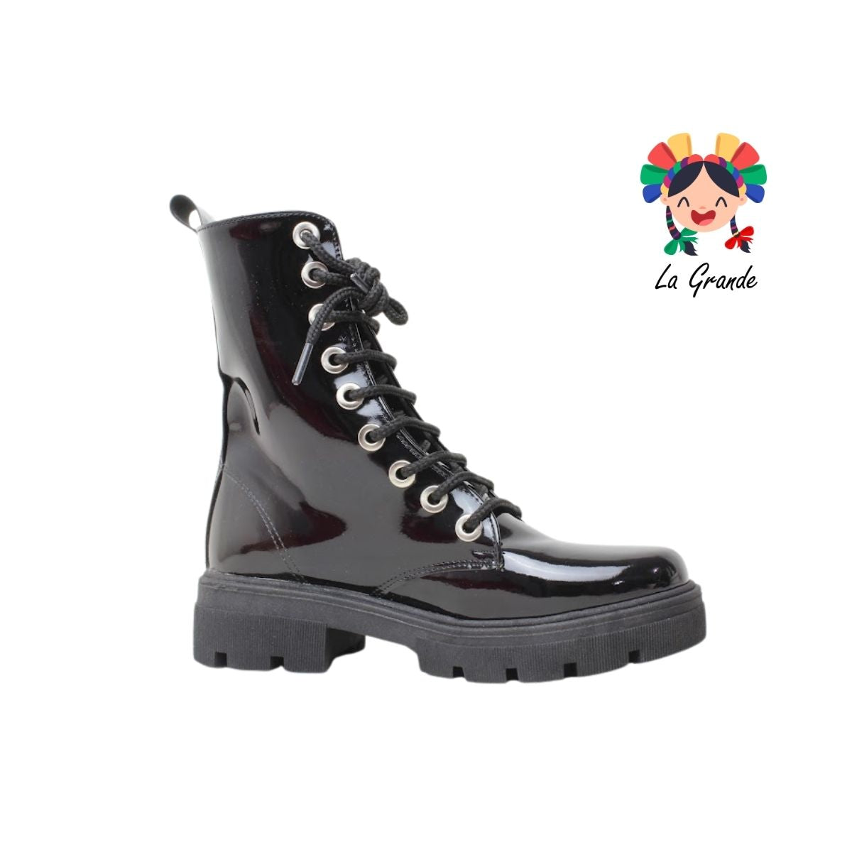 180 LADY MARY Negro Charol Bota para Dama