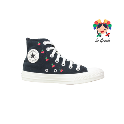 HI CONVERSE Negro Cereza Textil Tenis Casual Original Importado para Dama