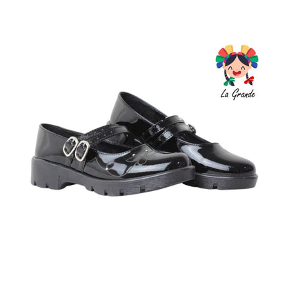 1819 PERLA NEGRA Negro Charol Zapato Escolar para Dama