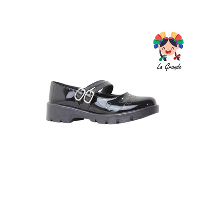 1819 PERLA NEGRA Negro Charol Zapato Escolar para Dama