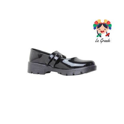 1819 PERLA NEGRA Negro Charol Zapato Escolar para Dama